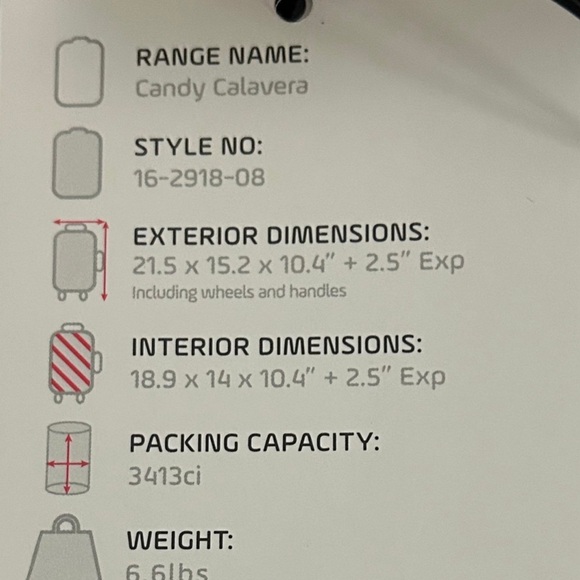 NWT IT Printed sage green  Skull Luggage, Suitcase, Travel Bag - 24 - Picture 4 of 6